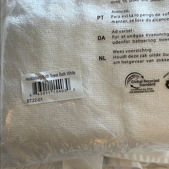NWT! Serena & Lily Healdsburg Turkish Cotton Bath Towel in White - Picture 10 of 11